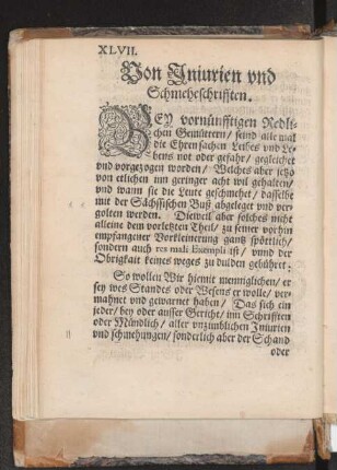 Von Iniurien vnd Schmeheschrifften.