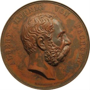 König Albert - Prämienmedaille der Industrieausstellung in Dresden