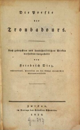 Die Poesie der Troubadours
