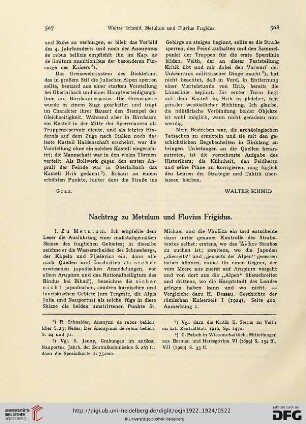 21/22.1922/24: Nachtrag zu Metulum und Fluvius Frigidius