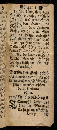 441-452, 121. Der Seelen Geist erblicket innwendig ...; ...