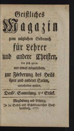 Der IV. Sammlung, 5tes Stück.