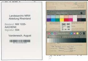 Entnazifizierung August Vandenesch , geb. 17.10.1904 (Bergmann)