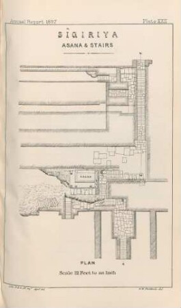 Plate XXII. Sîgiri-Gala. Asana & Stairs. Plan