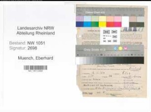 Entnazifizierung Eberhard Muench , geb. 18.11.1894 (Polizist)