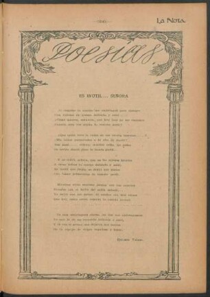 Poesías : Es inútil ... señora