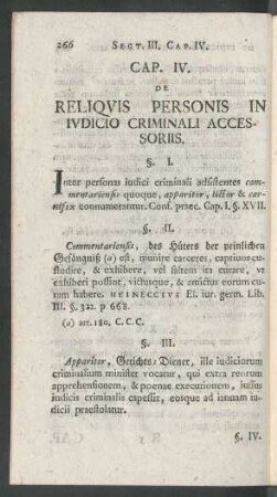 Cap. IV. De Reliquis Personis In Iudicio Criminali Accessoriis