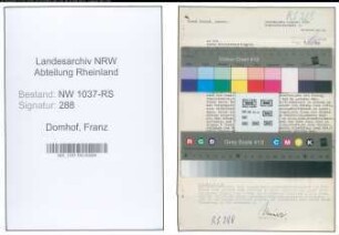 Entnazifizierung Franz Domhof , geb. 07.01.1913 (Lehrer)