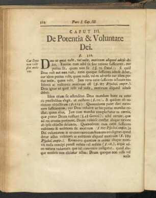 Pars I, Caput III. De Petentia & Voluntate Dei