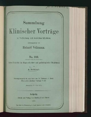 Ueber Neuritis in diagnostischer und pathologischer Beziehung