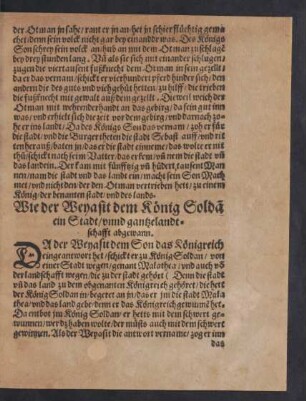 Wie der Weyasit dem König Soldan ein Stadt/ unnd gantze landtschafft abgewann.
