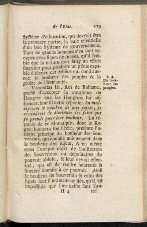 §. 4. Du bonheur des peuples.