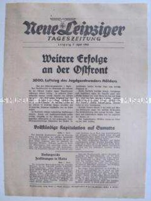 Extrablatt der "Neuen Leipziger Tageszeitung" u. a. zur Abwehr sowjetischer Gegenangriffe