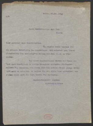 Brief an Ferdinand Oscar Leu : 22.10.1915