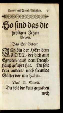 So sind das die heyligen Zehen Gebott.