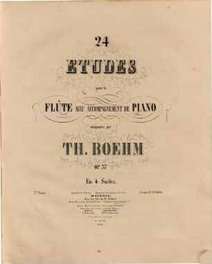 24 études pour la flûte avec accompagnement de piano ; op. 37,1-4