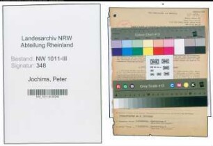 Entnazifizierung Peter Jochims , geb. 14.04.1906 (Dentist)