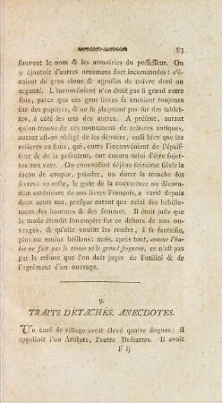 9. Traits Détachés. Anecdotes.