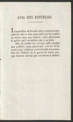 Avis Des Editeurs.