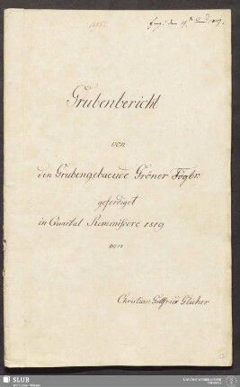 Grubenbericht von den Grubengebaeude Gröner Fdgbr. - 18.6641 4.