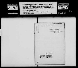 Cohen, Hermann, Kaufmann Karlsruhe Käufer: Nikolaus Weigand, Dachdecker Karlsruhe Lagerbuch-Nr. 2152 Karlsruhe
