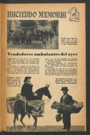 Haciendo memoria: vendedores ambulantes del ayer