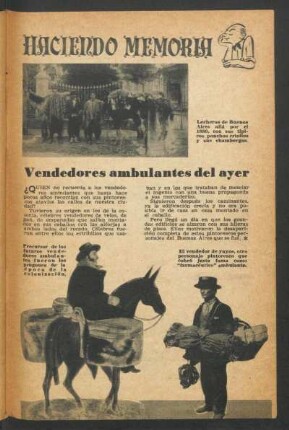 Haciendo memoria: vendedores ambulantes del ayer