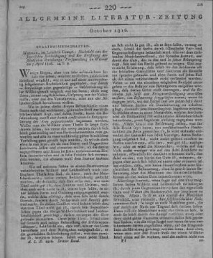Nachricht von der feierlichen Erbhuldigung und der Eröffnung der ständischen Berathungs-Versammlung zu Weimar am 7. April 1816. Weimar: Industrie Comptoir 1816