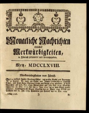 Mey, MDCCLXVIII
