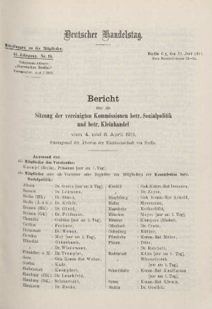 51. Jahrg. Nr. 15., ... den 30. Juni 1911
