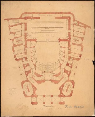 Stadttheater, Karlsbad: Grundriss Mezzanin