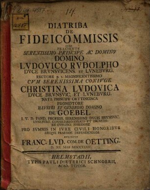 Diatriba de fideicommissis