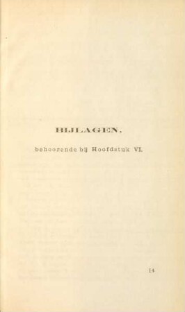 Bijlagen, behoorende bij hoofdstuk VI.