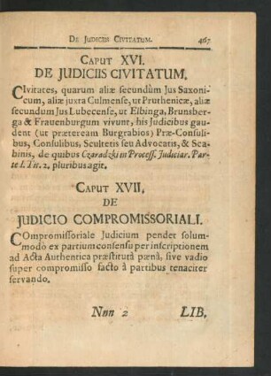 Caput XVI. De Iudiciis Civitatum.