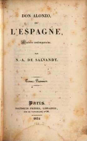 Don Alonzo, ou L'Espagne : histoire contemporaine, 1