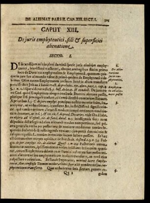 Caput XIII. De juris emphyteutici, soli et superficiei alienatione.
