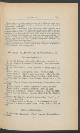 Publicaciones recibidas