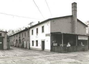 Radeberg, Dresdner Straße 40/42. Wohn- und Fabrikgebäude "Rafene" (1851/1900). Hintergebäude zu Nummer 40