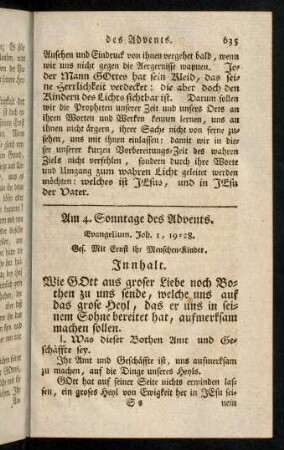635-644, Am 4. Sonntage des Advents.