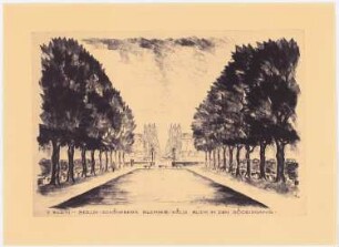 »Blanke Hölle« (Alboinplatz), Berlin-Schöneberg: (Lichtpause von Inv.-Nr. 41244): Perspektivische Ansicht (Vogelschau) mit Blick vom Südeingang auf den Platz