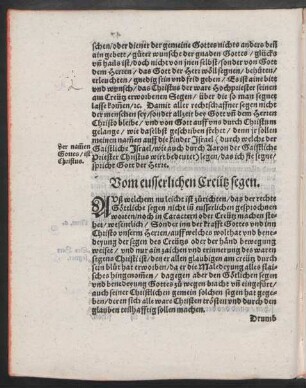 Vom eusserlichen Creütz segen.