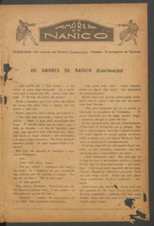 Os amores de Nanico : Romance histórico