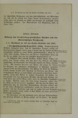 Zweiter Zeitraum. Bildung des brandeburg-preußischen Staates und der österreichischen Großmacht