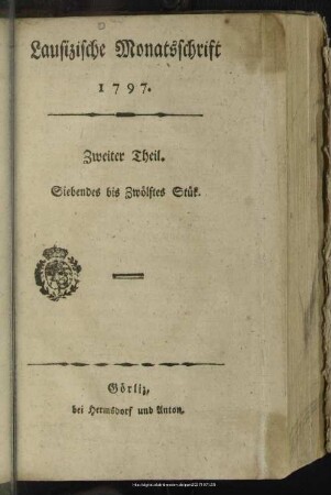1797,7/12: Lausizische Monatsschrift