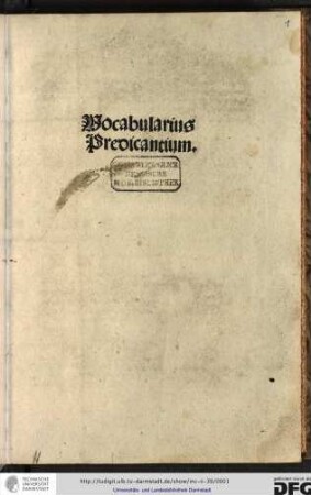 Vocabularius predicantium.