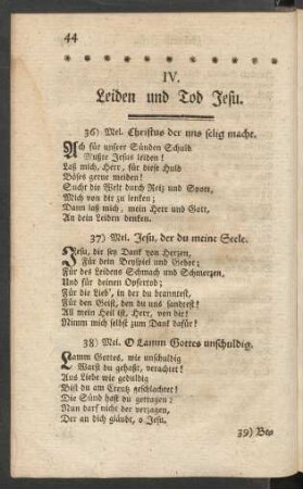 IV. Leiden und Tod Jesu