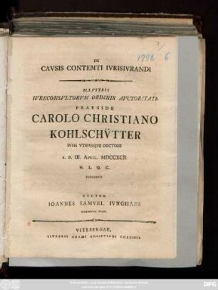 De Cavsis Contemti Ivrisivrandi