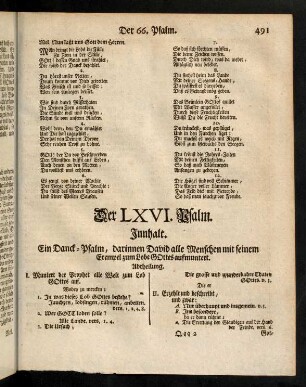491-501, Der LXVI. Psalm