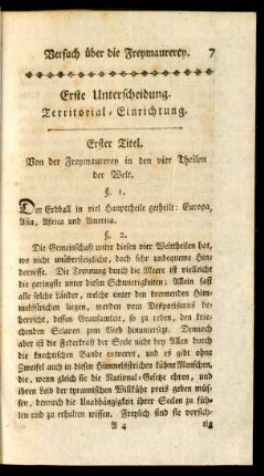 Erste Unterscheidung. Territorial-Einrichtung