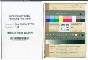 Entnazifizierung Hans Joachim Matthies , geb. 08.08.1914 (Reg.Inspektor)